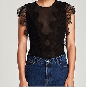 Zara Mesh black lace bodysuit